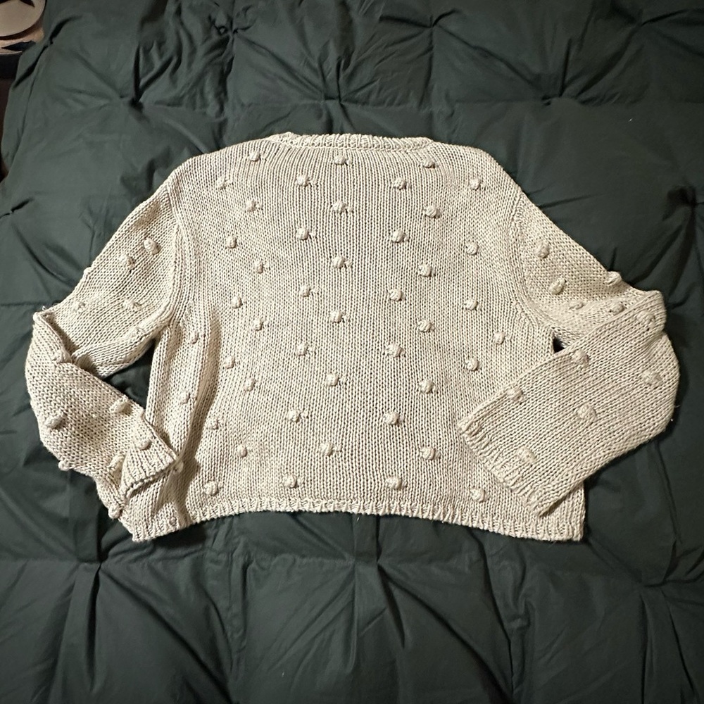 Zara Women's Cream Sweater with Textured Design - Picture 2 of 4